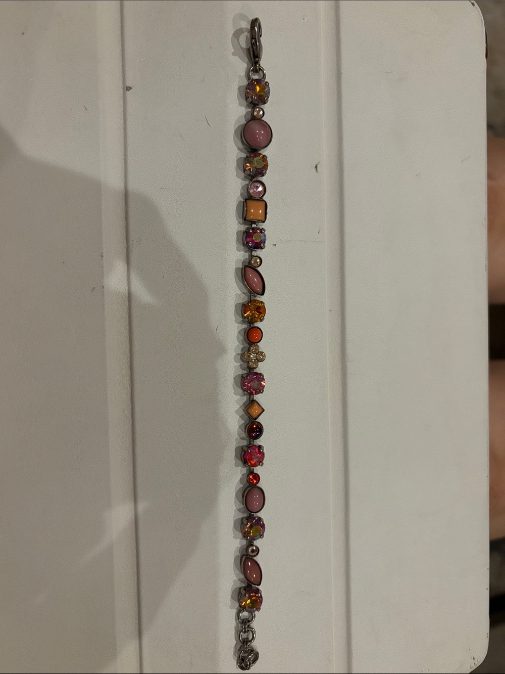 SORRELLI Pink and Orange Crystal Link Bracelet - Women Jewelry